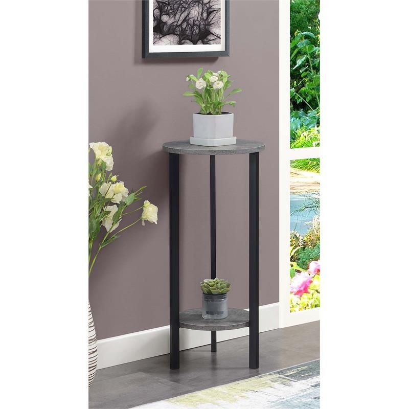 Convenience Concepts Graystone 31 Inch Two Tier Plant Stand In Gray Wood  Finish | Cymax Business With 31 Inch Plant Stands (View 5 of 15)