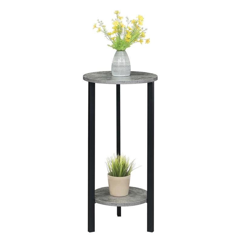 Convenience Concepts Graystone 31 Inch Two Tier Plant Stand In Gray Wood  Finish | Homesquare Pertaining To 31 Inch Plant Stands (View 15 of 15)