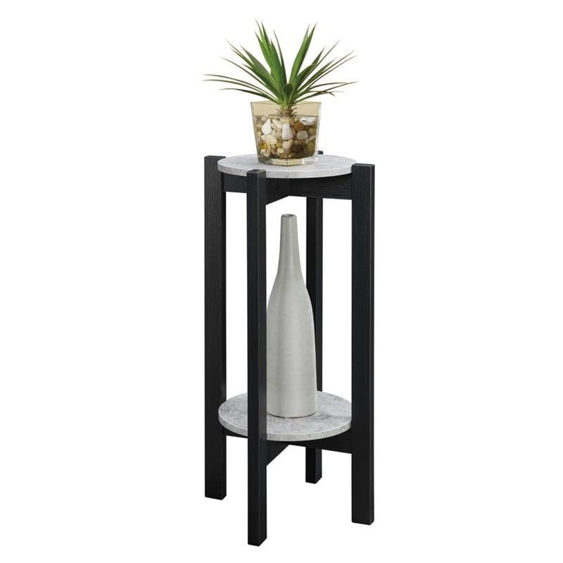 Convenience Concepts Newport Deluxe Plant Stand In Black Wood Finish |  Cymax Business Intended For Deluxe Plant Stands (View 2 of 15)
