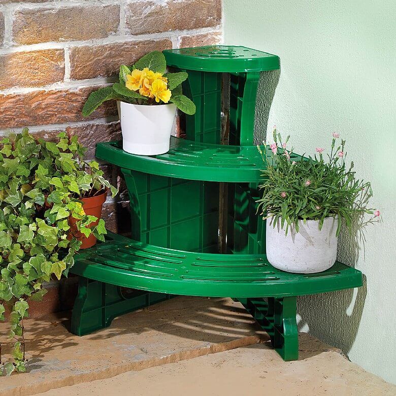 Corner Plant Stand Green Intended For Green Plant Stands (View 13 of 15)