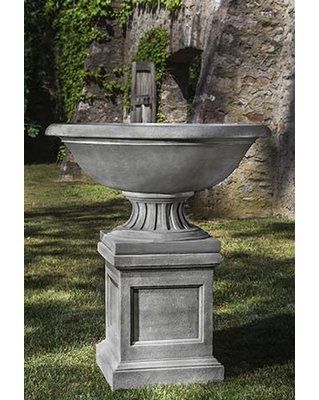 Darby Home Co Robbin Cast Stone Urn Planter Size: 54" H X 47" W X 47" D,  Color: Greystone | Urn Planters, Stone Plant, Cast Stone Regarding Greystone Plant Stands (View 2 of 15)