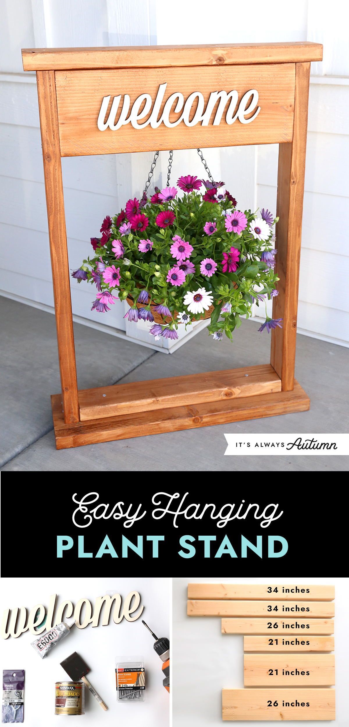 Easy Diy Hanging Plant Stand | Diy Plant Stand, Wooden Plant Stands Indoor,  Hanging Plants Diy With 34 Inch Plant Stands (View 13 of 15)