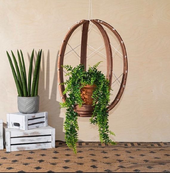 Eggshell Plant Hanger Plant Stand Wood Plant Hanger Indoor – Etsy Inside Eggshell Plant Stands (View 5 of 15)