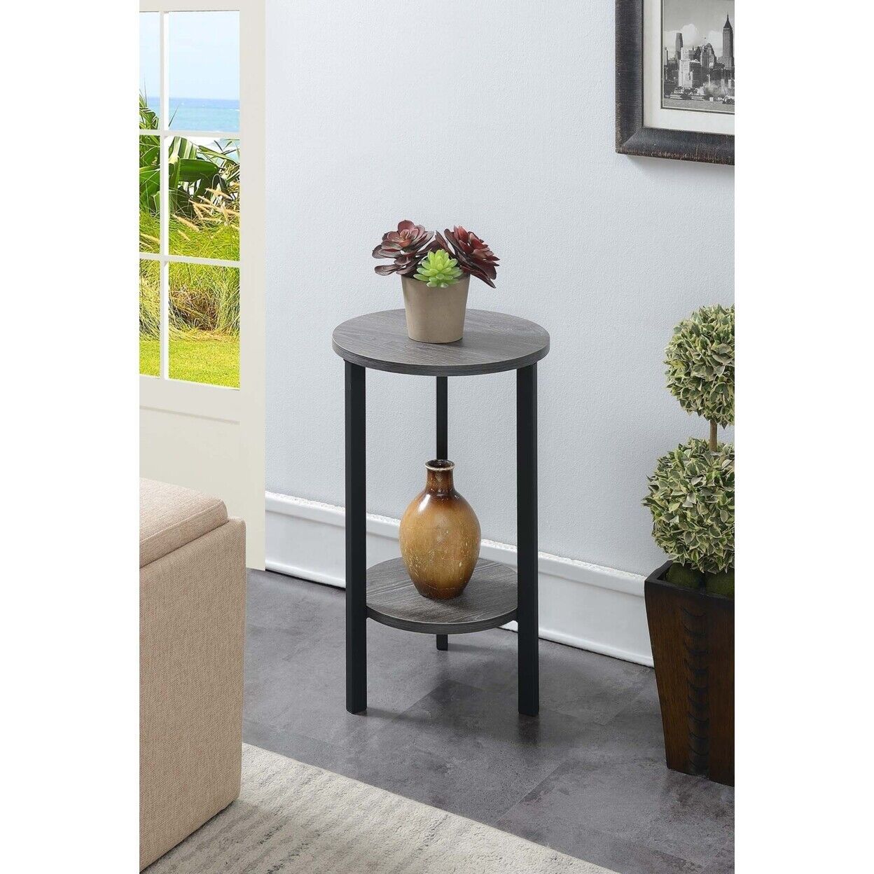 Graystone 24 Inch Plant Stand, Weathered Gray 95285427154 | Ebay With 24 Inch Plant Stands (View 4 of 15)