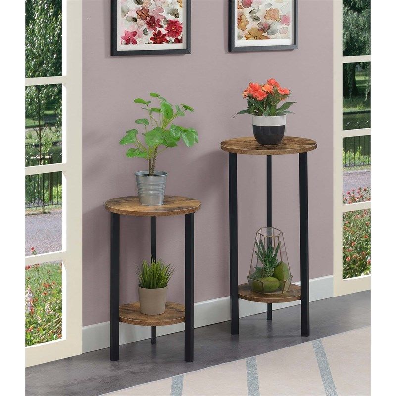 Graystone 31 Inch Two Tier Plant Stand In Nutmeg Wood Finish | Homesquare For 31 Inch Plant Stands (View 12 of 15)