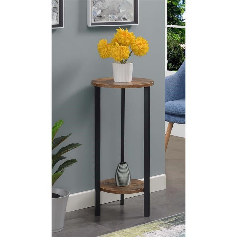 Graystone 31 Inch Two Tier Plant Stand In Nutmeg Wood Finish | Homesquare Within 31 Inch Plant Stands (View 6 of 15)