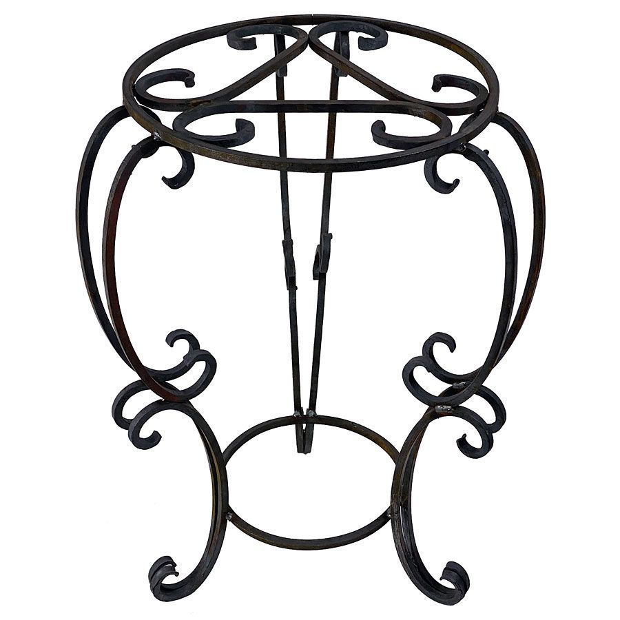 Heavy Wrought Iron Plant Stand – Large – 25.5" H X 18" Dia (View 15 of 15)