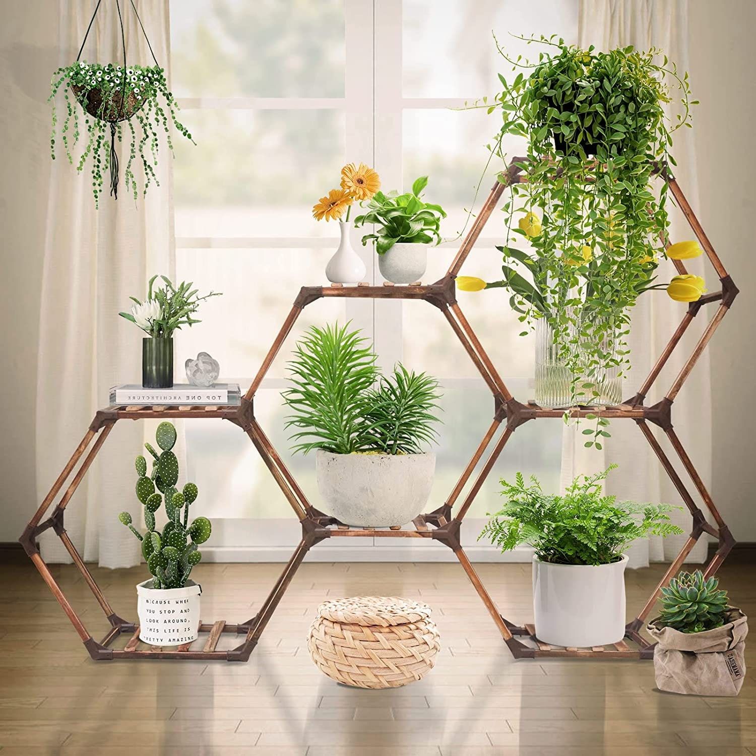 Hexagon Plant Stand – Etsy In Hexagon Plant Stands (View 10 of 15)