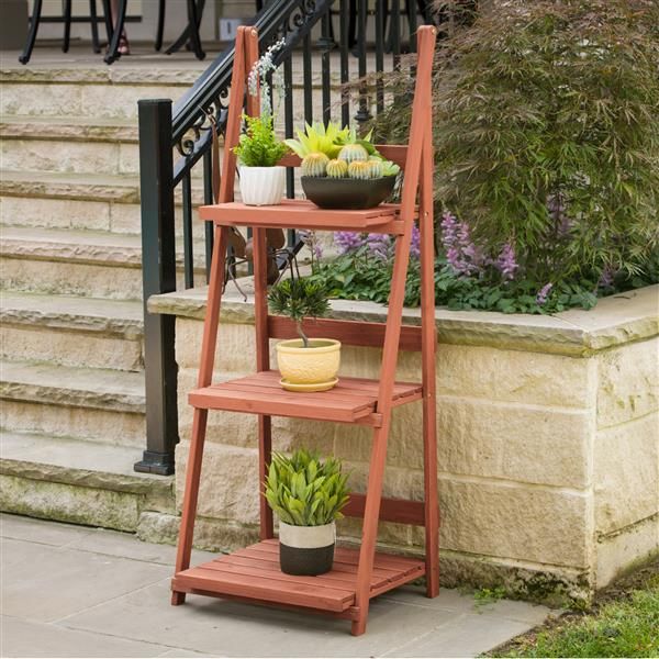 Leisure Season 3 Tier A Frame Wooden Plant Stand – 24” X 18  In X 60”  Ps6114 | Rona Regarding Three Tier Plant Stands (View 14 of 15)