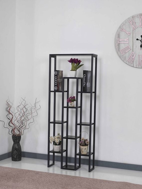 Marble Plant Stand Black Plant Holder 12 Tier Flower Pot – Etsy Finland Throughout Black Marble Plant Stands (View 3 of 15)