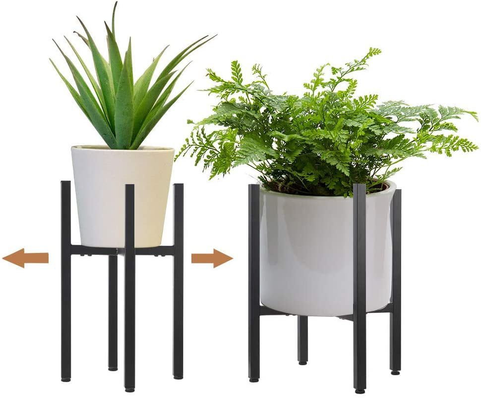 Metal Plant Stand Indoor With Adjustable Width Fits 8 To 12 Inch  Pots,Mid Century Flower Holder For Corner Display Black(Planter And Pot Not  Included) – Walmart Intended For 12 Inch Plant Stands (View 6 of 15)