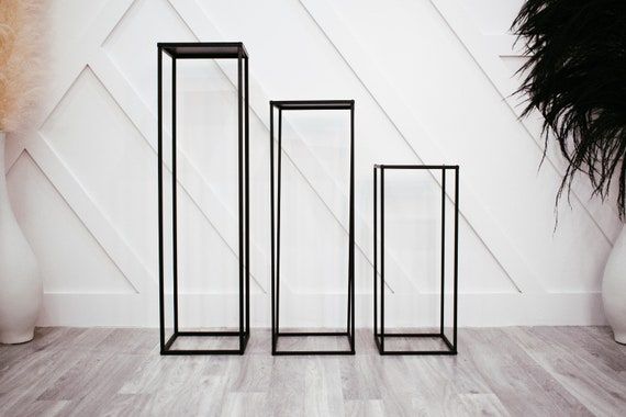 New Matte Black Plant Stand/Rectangle Stand Metal/Vase/Metal – Etsy With Regard To Black Plant Stands (View 2 of 15)