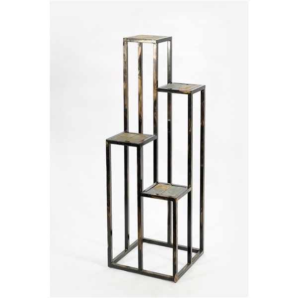 Ore International 48 In 4 Tier Black/Gold Outdoor Novelty Stone Plant Stand  Lb 1714 | Rona With Stone Plant Stands (View 14 of 15)