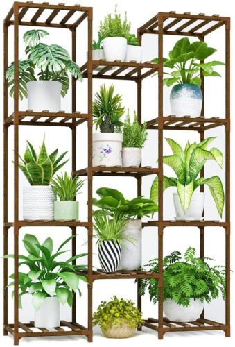 Plant Stand Indoor Outdoor Tall Large Plant Shelves Holder Wood Free  Shipping | Ebay Regarding Wide Plant Stands (View 7 of 15)