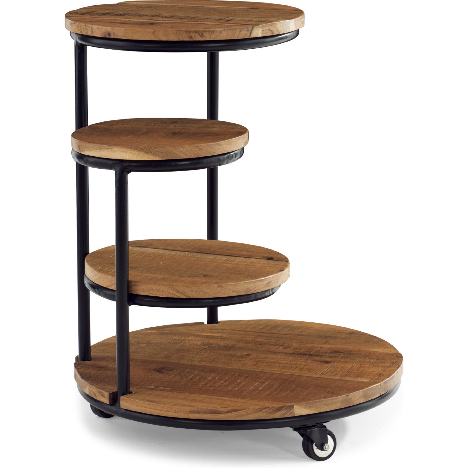 Powell D1247A19Ps Collis 4 Tiered Plant Stand W/ Wheels In Wood & Black For 4 Tier Plant Stands (View 12 of 15)