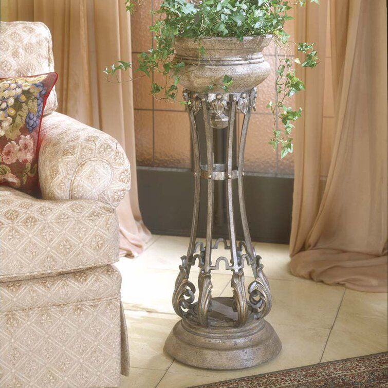 Red Barrel Studio® Funke Round Pedestal Stone Plant Stand & Reviews |  Wayfair With Regard To Plant Stands With Flower Bowl (View 15 of 15)
