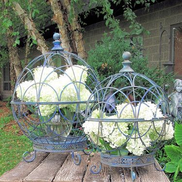 Round Globe Plant Stands (Set Of 2) – Antique Blue Only $ (View 1 of 15)