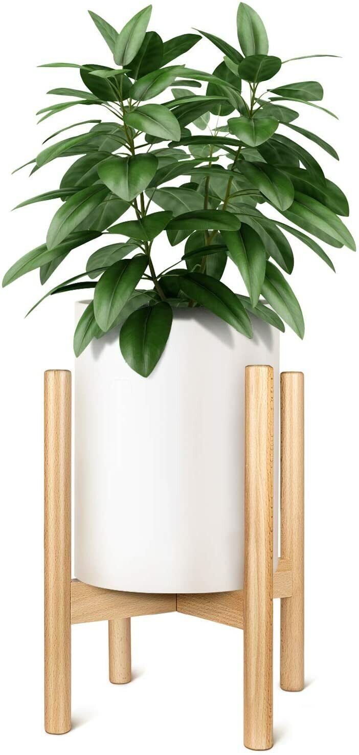 Simple Deluxe Adjustable 8 12'' Display Plant Stand Beech Wood Flower Pot  Holder 840166208922 | Ebay Pertaining To Deluxe Plant Stands (View 9 of 15)