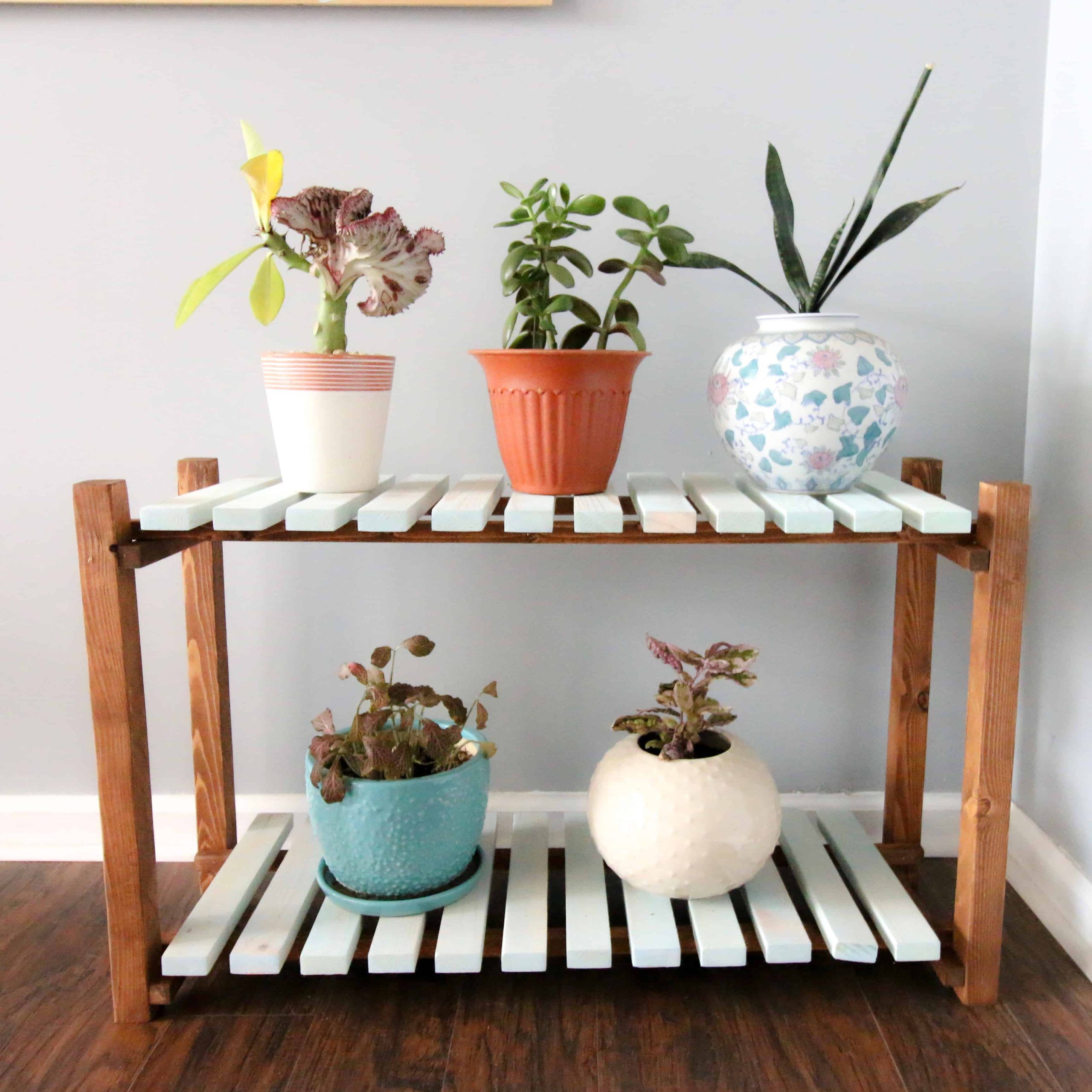 Slatted Plant Stand For Plant Stands With Table (View 8 of 15)