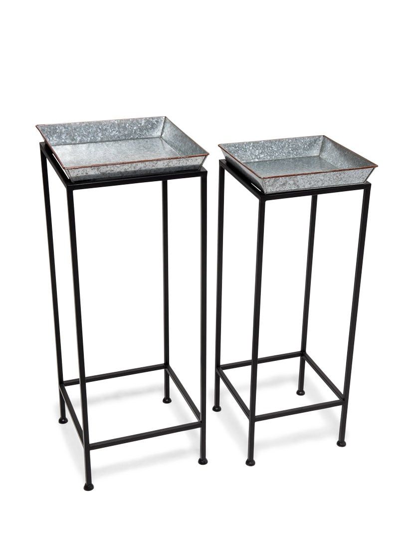 Square Nesting Plant Stands +Galvanized Trays | Gardener'S Supply For Galvanized Plant Stands (View 5 of 15)
