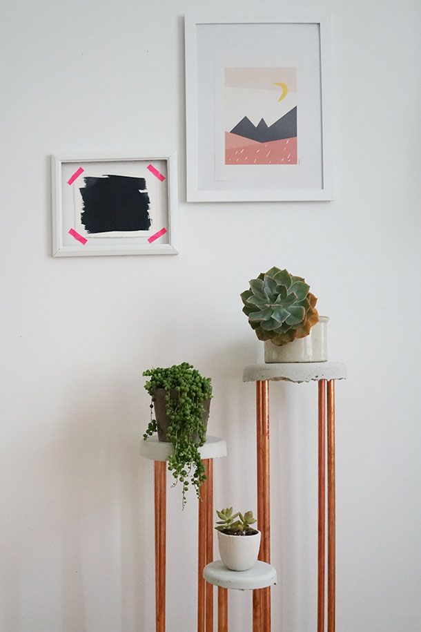 Transformed :: Concrete + Copper Plant Stand – Camille Styles With Regard To Cement Plant Stands (View 5 of 15)