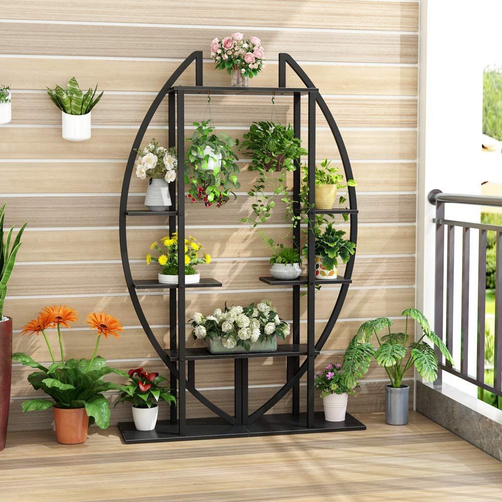 Tribesigns 5 Tier Plant Shelf Stand Pack Of 2, Multi Purpose Curved Display  Bonsai Flower Plant Stand Rack Indoor Outdoor For Garden, Patio, Or  Balcony, Home Use – Walmart Pertaining To Particle Board Plant Stands (View 14 of 15)