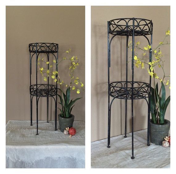 Vintage Rustic Two Tier Plant Stand / Vintage Metal Plant Stand / Indoor Plant  Stand / Outdoor Plant Stand / Plant Stand Metal | Plant Stand Indoor, Plant  Stands Outdoor, Metal Plant Stand With Regard To Two Tier Plant Stands (View 10 of 15)