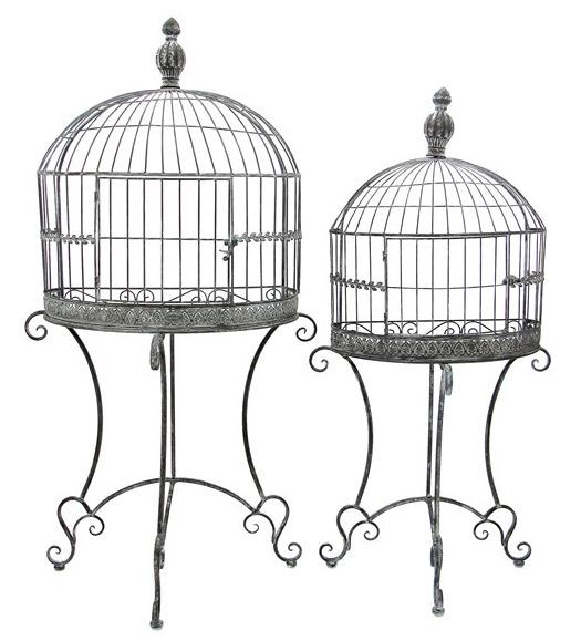 Wall Half Cage Plant Stands (Set Of 2) – Antique Gray Only $ (View 6 of 15)