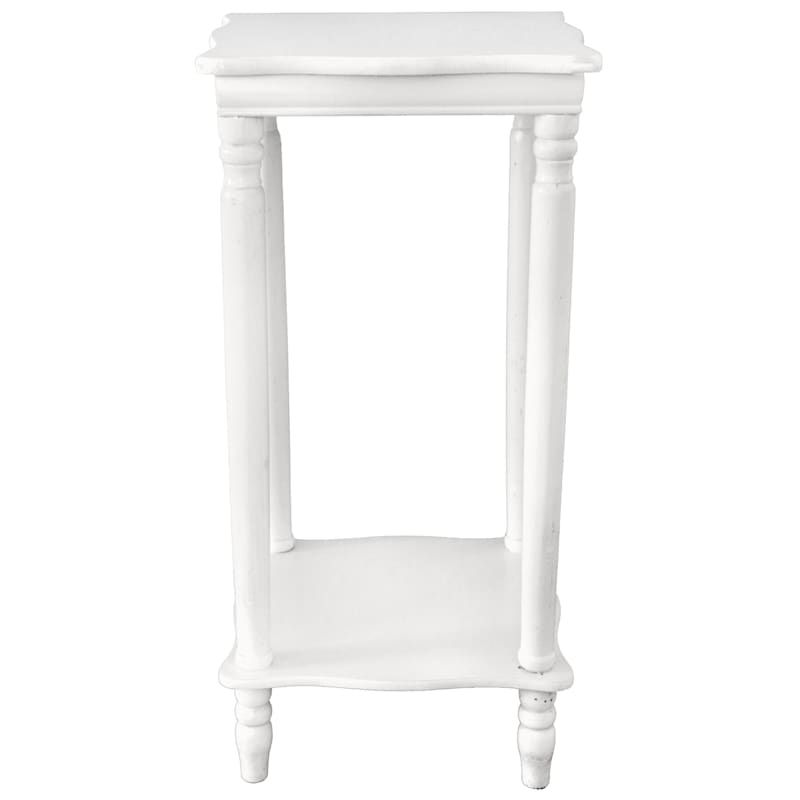 Wood Square Top Plant Stand White | At Home Pertaining To White Plant Stands (View 9 of 15)