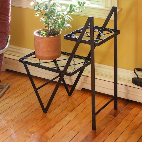 Zig Zag Modern 2 Tiered Plant Stand Side Table Indoor/Outdoor – Etsy Uk Throughout Two Tier Plant Stands (View 8 of 15)