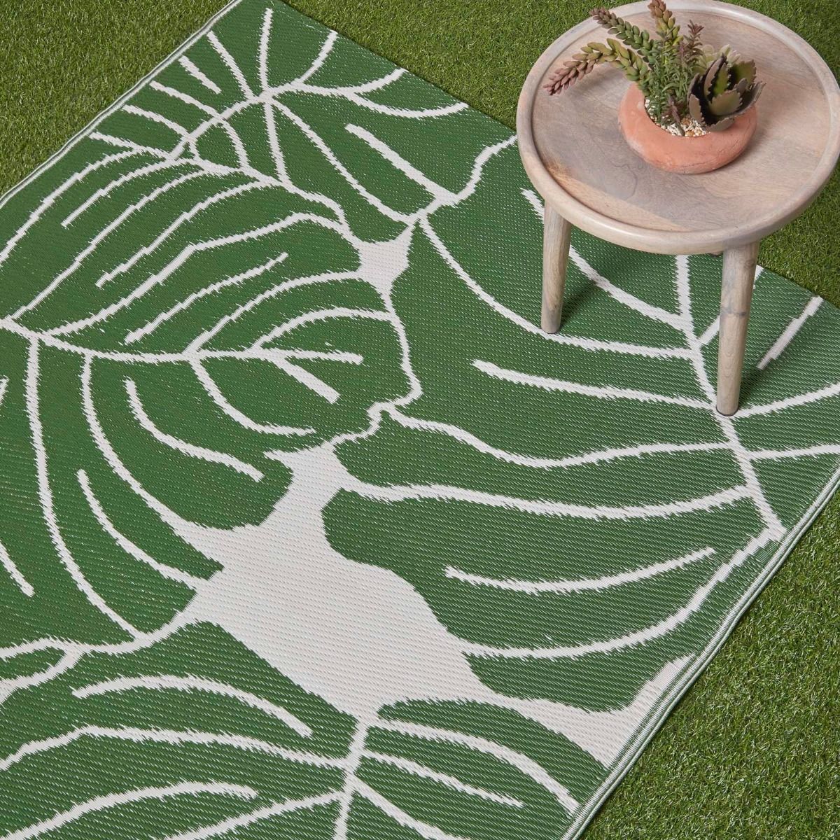 Ada Botanical White & Green Outdoor Rug In Botanical Rugs (View 11 of 15)