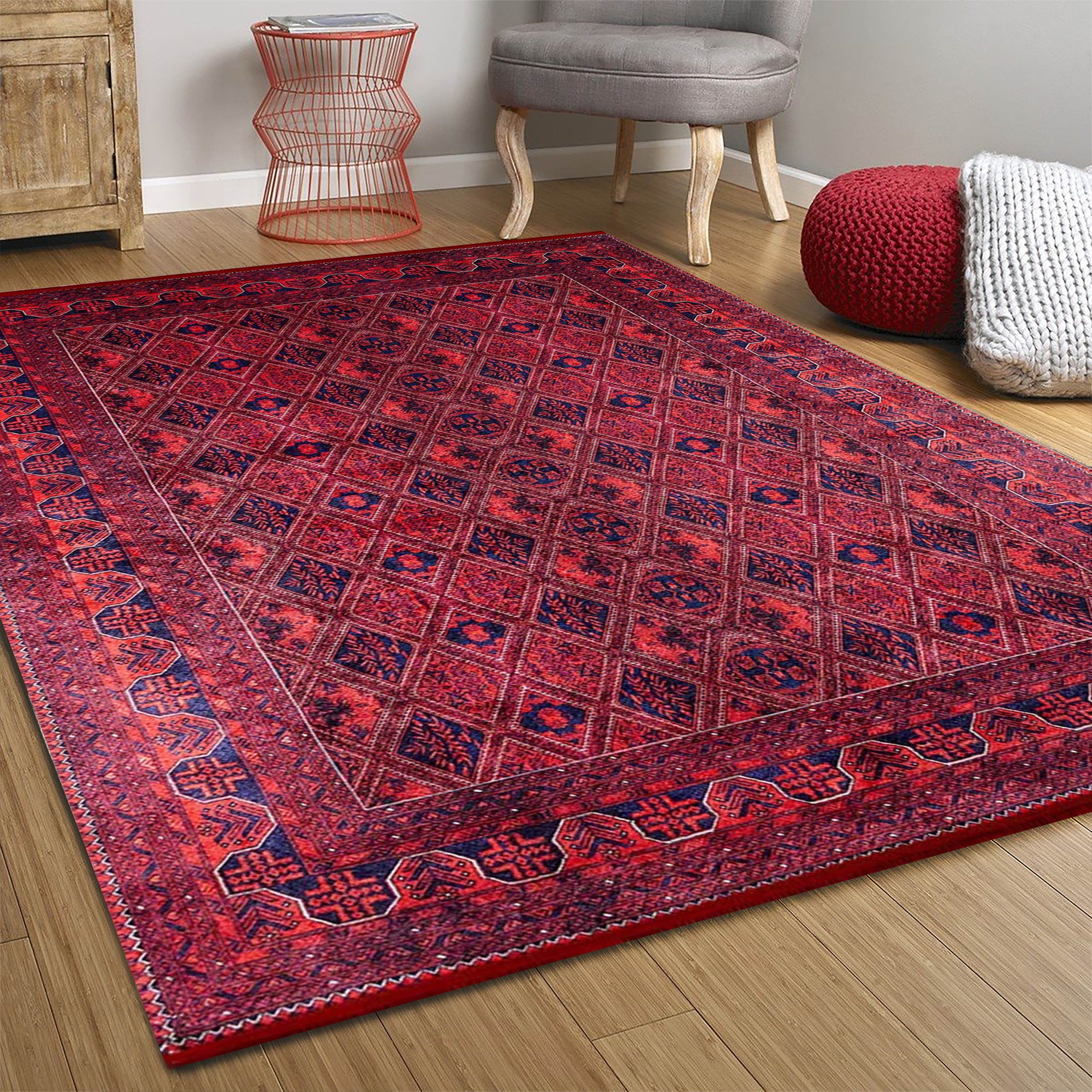 Afghan Rug Burgundy Red Oversized Area Rugs 10X13 9X12 8X10 – Etsy For Burgundy Rugs (View 14 of 15)