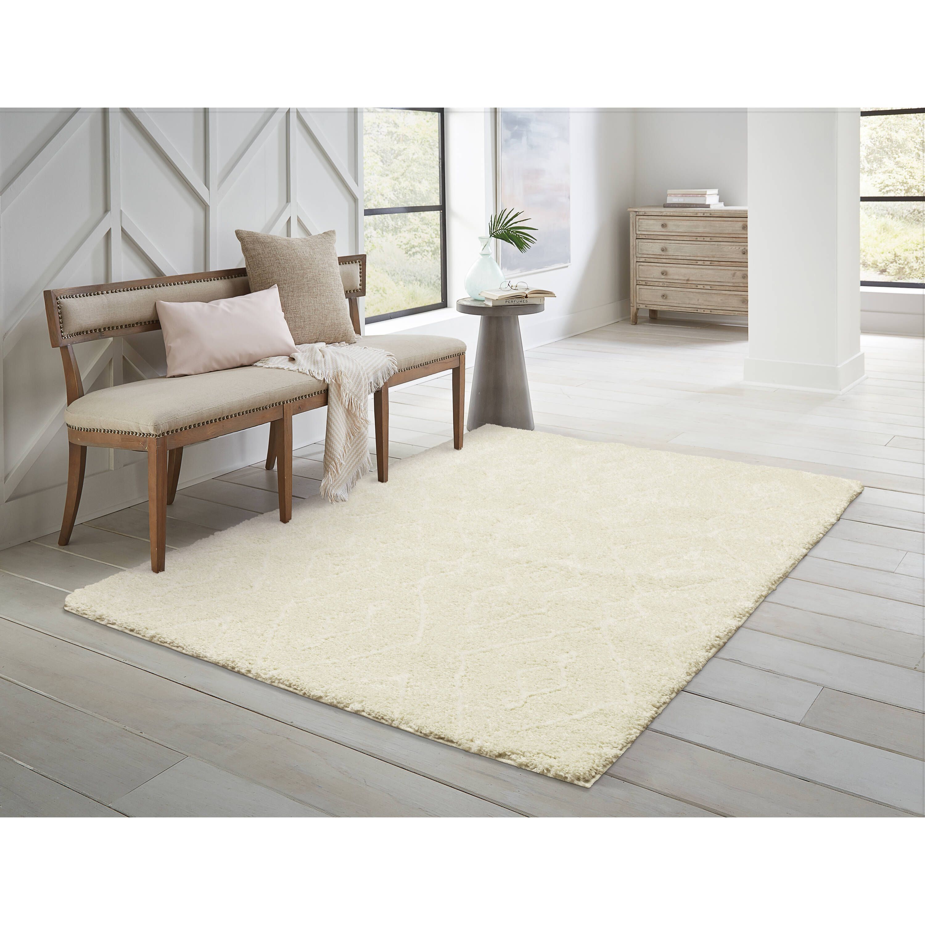 Allen + Roth 8 X 10 Ivory Indoor Geometric Area Rug In The Rugs Department  At Lowes With Ivory Rugs (View 11 of 15)