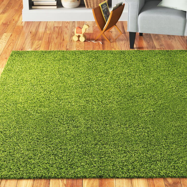 Andover Mills™ Freemont Performance Grass Green Rug & Reviews | Wayfair Within Green Rugs (Photo 9 of 15)