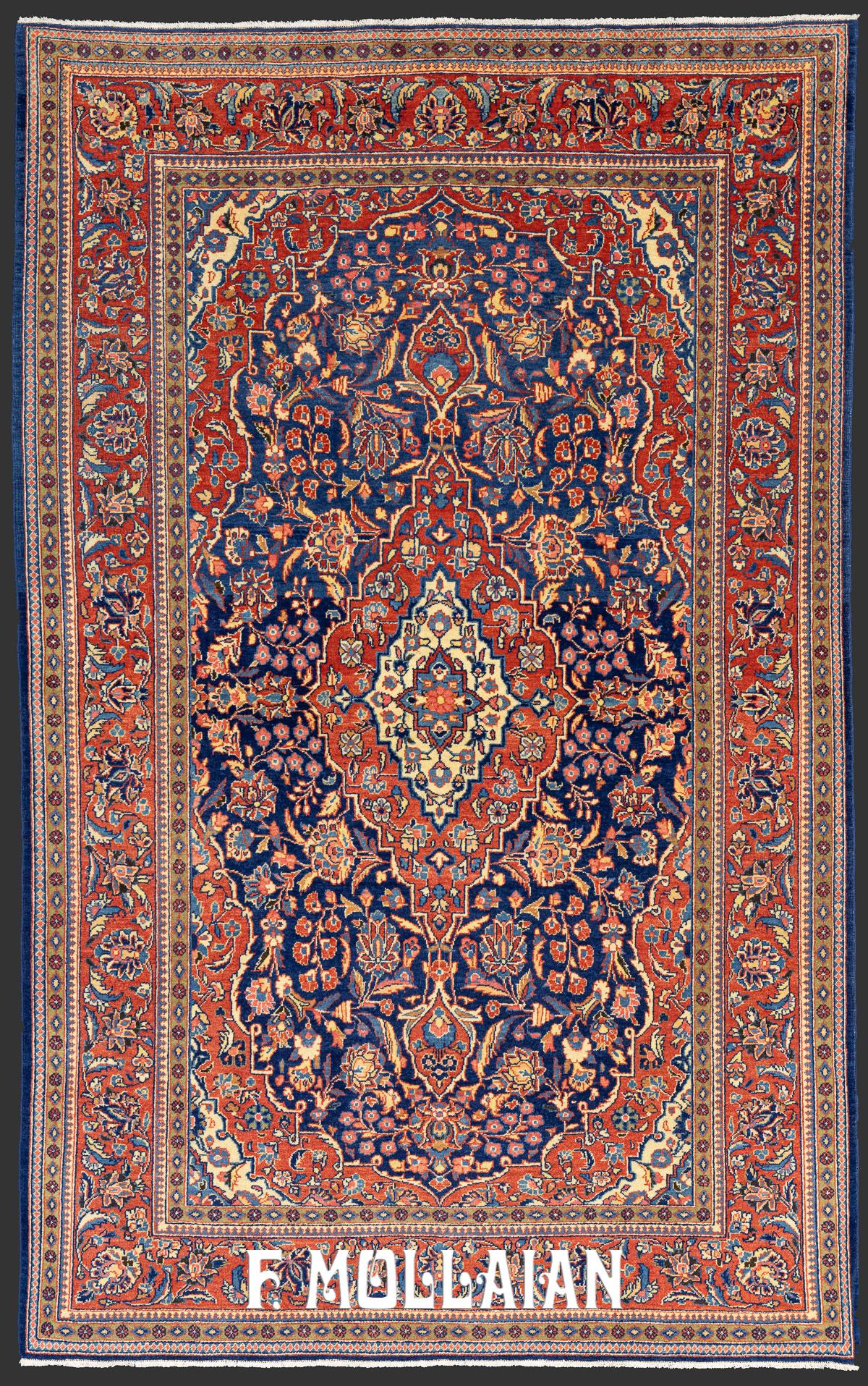 Antique Persian Kashan Kurk Rug With Classical Medallion Design N°:81159096  – Mollaian Farzin Carpets Inside Classical Rugs (View 4 of 15)