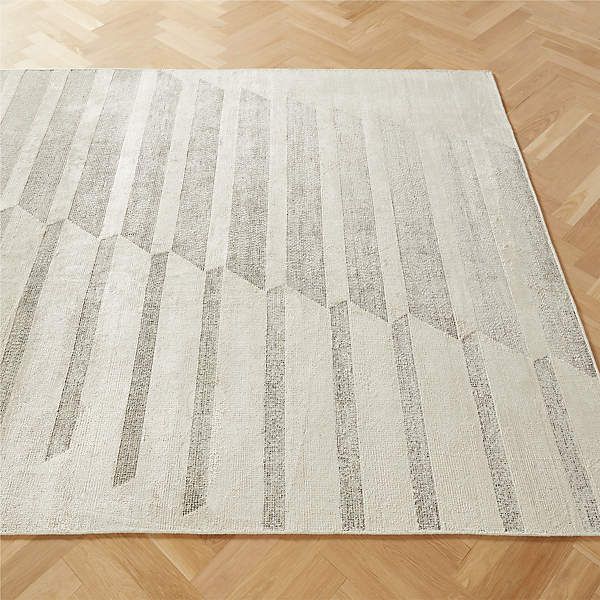 Anya Viscose Blend Silver Ivory And Black Handloomed Area Rug | Cb2 For Ivory And Black Rugs (View 9 of 15)