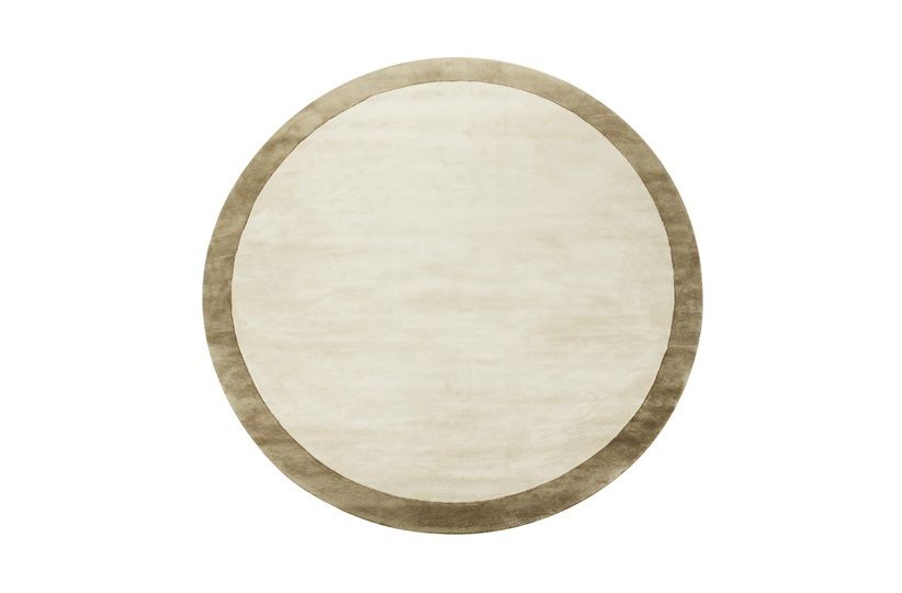 Barker Border Round Rug D:320 In Ecru And Stone Grey – Rugs – The Sofa &  Chair Company Regarding Border Round Rugs (View 2 of 15)