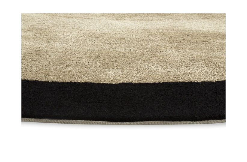 Barker Border Round Rug D:320 In Pebble Grey And Black – Rugs – The Sofa &  Chair Company Within Border Round Rugs (View 11 of 15)