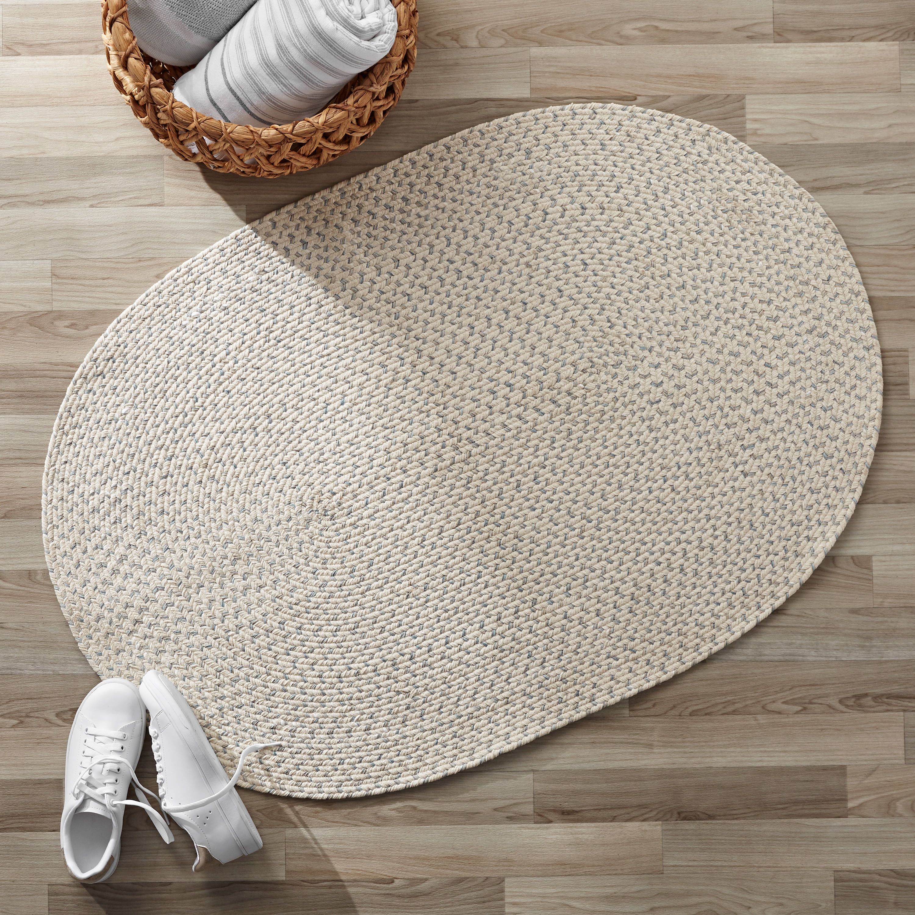 Better Homes & Gardens Braided Oval Accent Rug For Entryway, Ivory Multi,  30" X 44" – Walmart Within Oval Rugs (View 11 of 15)