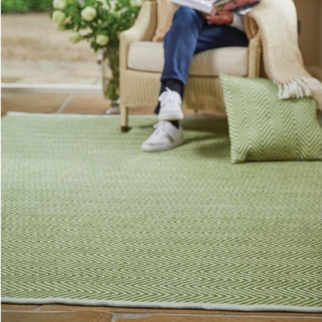 Buy Now Herringbone Outdoor Green Rug – Therugshopuk Intended For Green Outdoor Rugs (View 2 of 15)