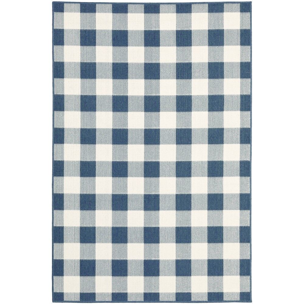 Captiv8E Designs 53X76 Madeline Plaid Check Rug Blue/Ivory – Captiv8E  Designs | Connecticut Post Mall Throughout Ivory Madeline Rugs (View 9 of 15)