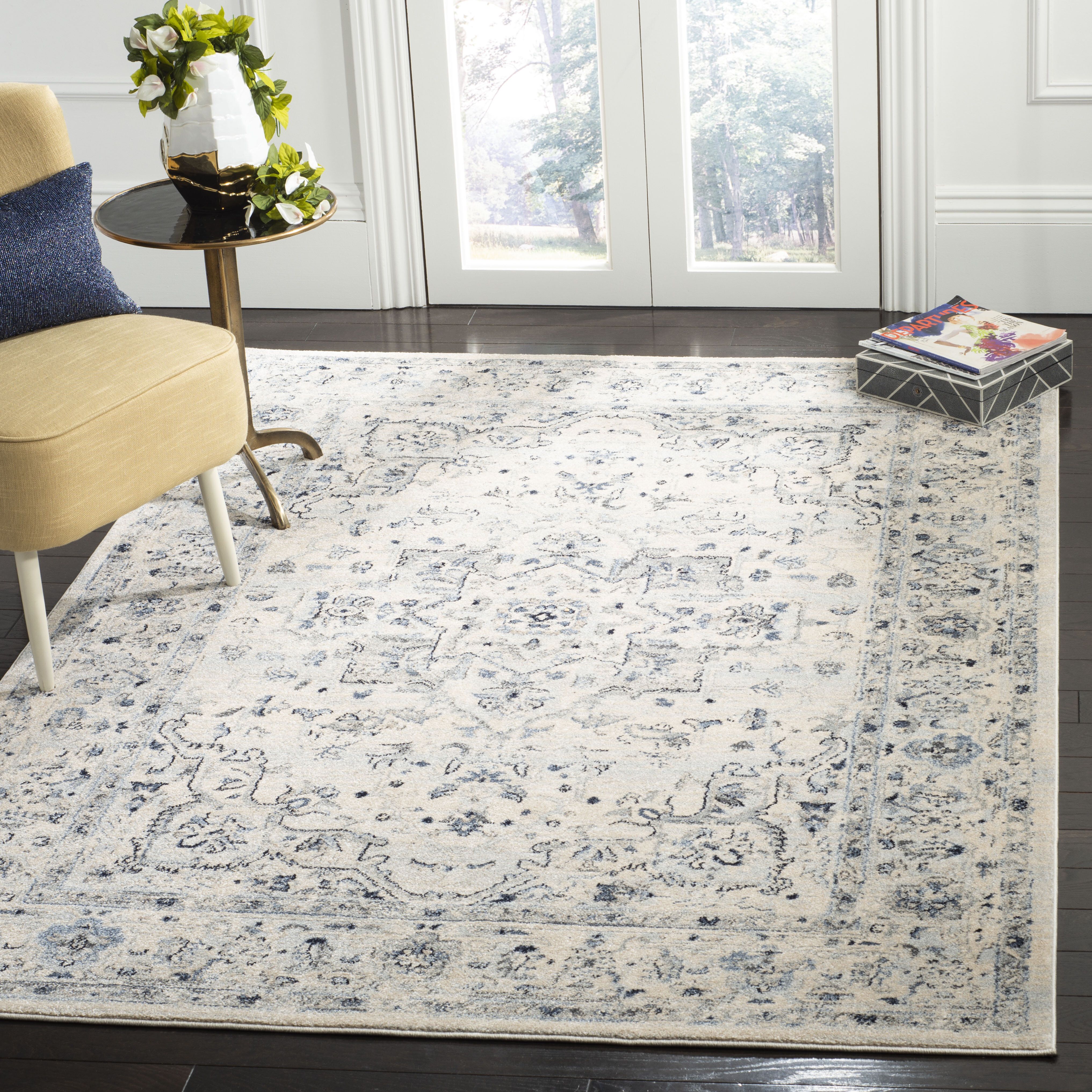 Charlton Home® Jase Performance Ivory/Light Blue Rug & Reviews | Wayfair In Ivory Blue Rugs (Photo 3 of 15)