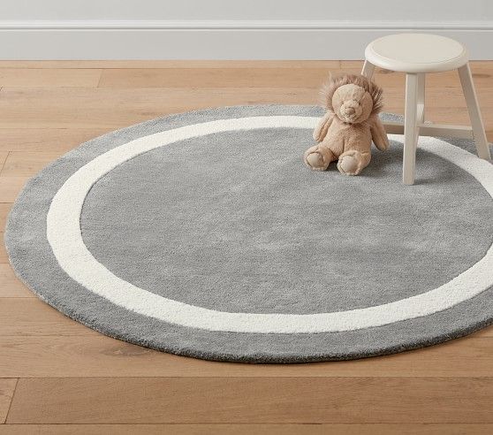 Classic Border Round Rug | Pottery Barn Kids With Border Round Rugs (Photo 4 of 15)