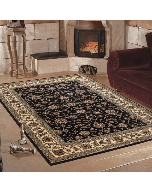 Classical Oriental Living Room Rug Marrakesh 0210 Black Size 80X150 Cm In Classical Rugs (Photo 14 of 15)
