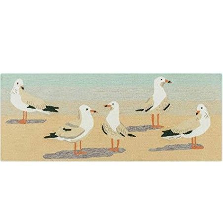 Coastal Summer Sea Gulls Sand Indoor/Outdoor Runner Rug | Salty Home With Regard To Coastal Runner Rugs (View 6 of 15)