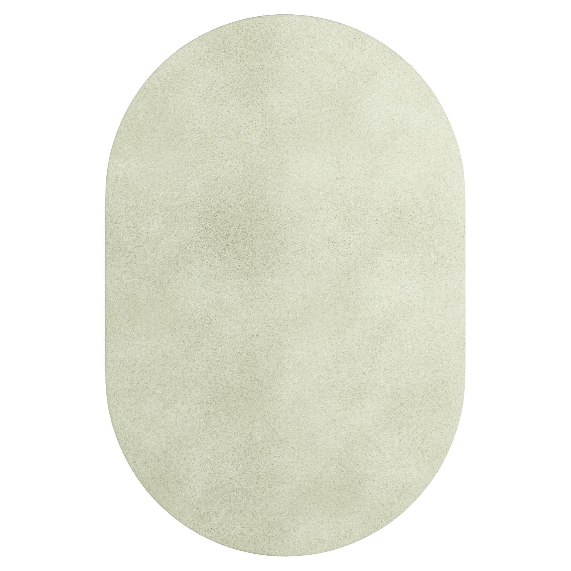 Contemporary Minimal Oval Shape Hand Tufted Botanical Silk Rug Light Green  For Sale At 1Stdibs Throughout Botanical Oval Rugs (View 9 of 15)
