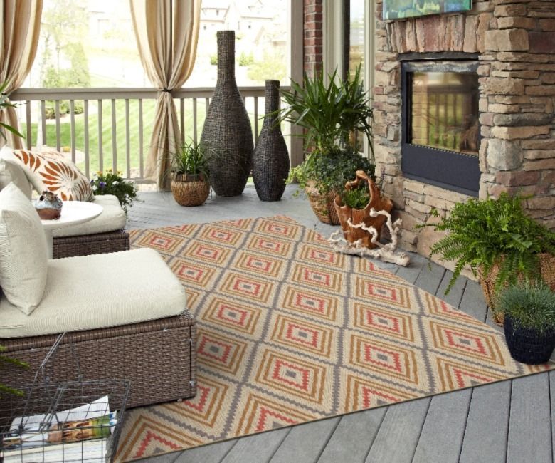 Decorating With Area Rugs Both Inside And Out With Outdoor Modern Rugs (Photo 10 of 15)