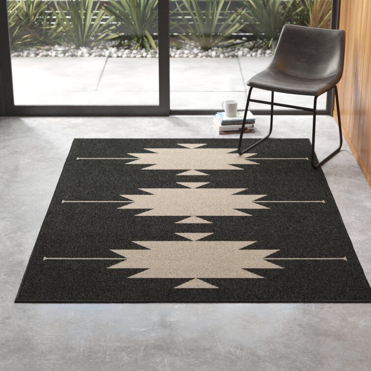 Genesis Charcoal/Cream Indoor/Outdoor Rug & Reviews | Allmodern Intended For Charcoal Outdoor Rugs (View 4 of 15)