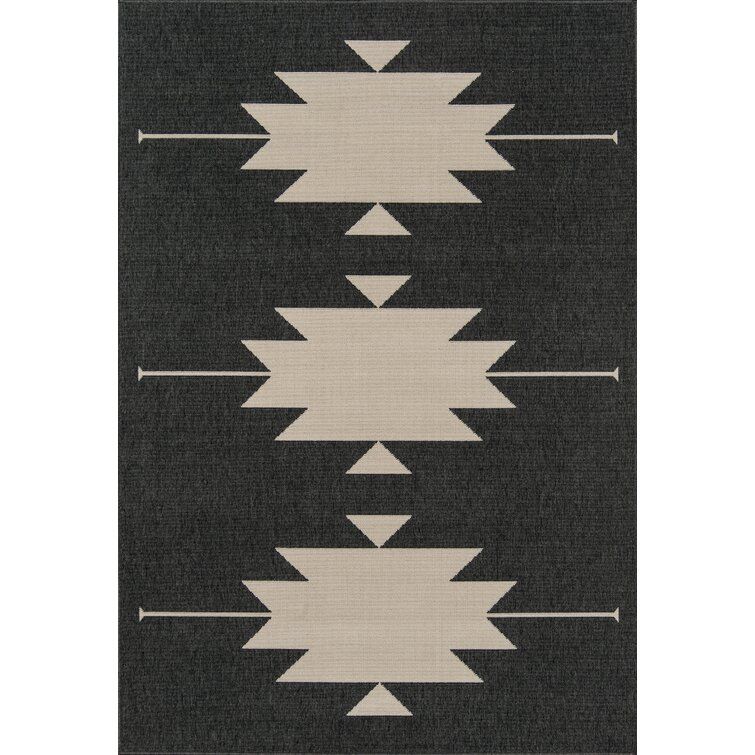 Genesis Charcoal/Cream Indoor/Outdoor Rug & Reviews | Allmodern Pertaining To Charcoal Outdoor Rugs (View 12 of 15)