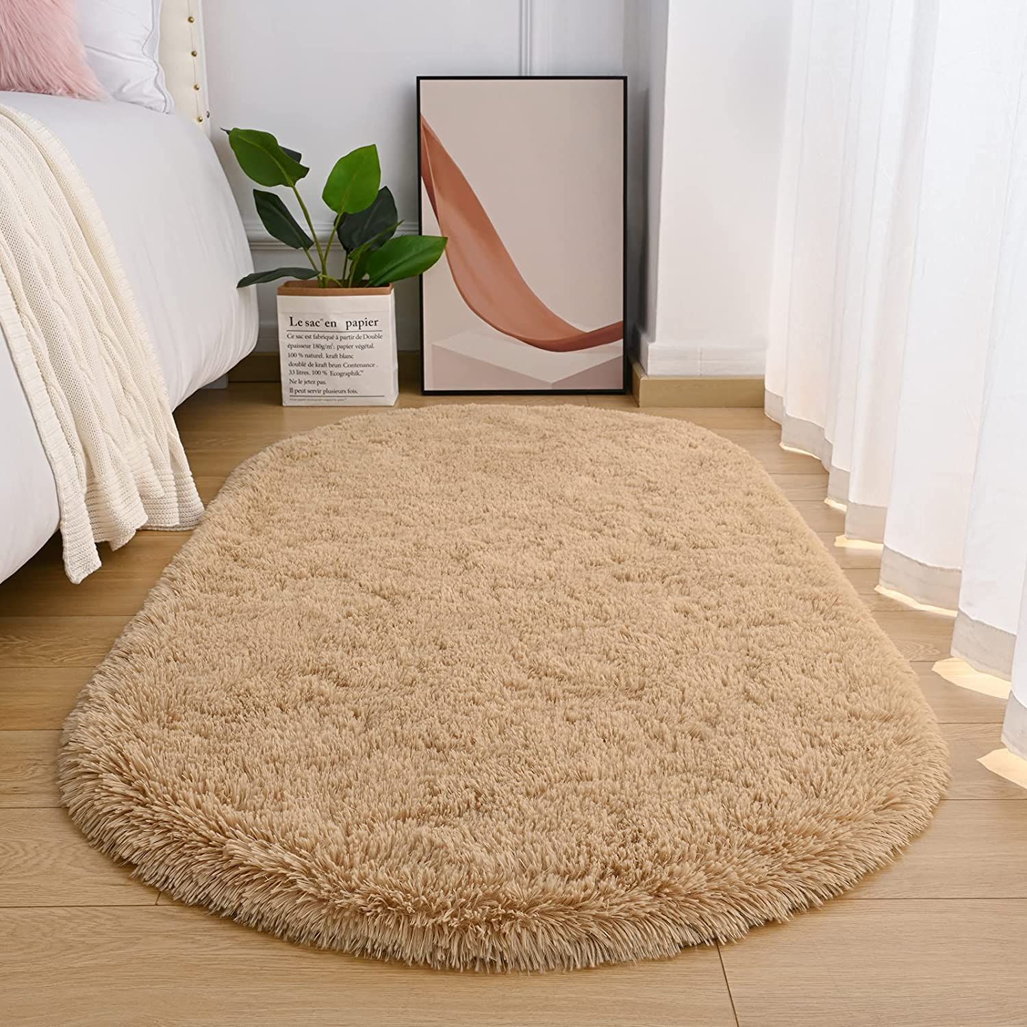 Goideal Oval Shaggy Bedroom Rug 2.6 X  (View 14 of 15)